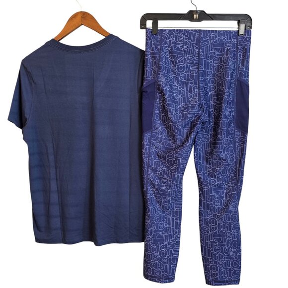 Russell Athletic Womens Short Sleeve Tee Sports Illustrated Leggings Blue Medium - Picture 3 of 15